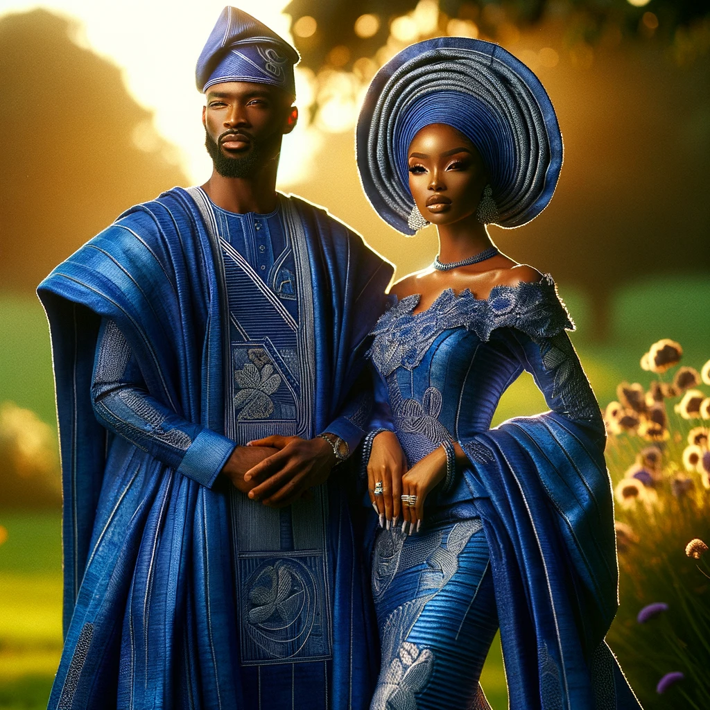 Aso Oke in matching colors